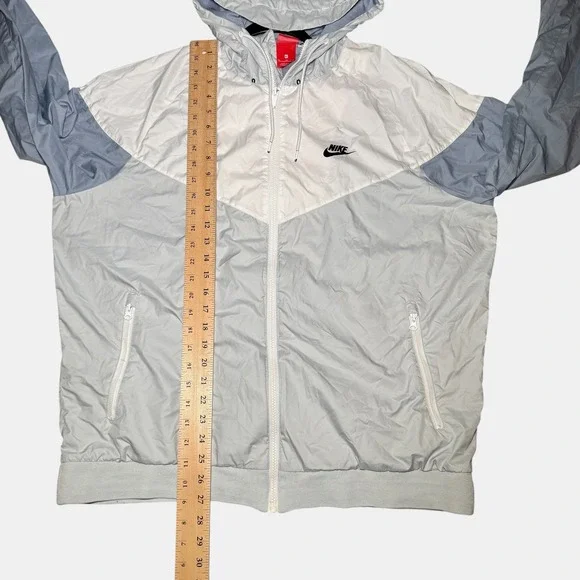 Nike Windrunner Vintage Hooded Windbreaker Nylon Jacket Grey White Mens Size XL - Picture 6 of 10